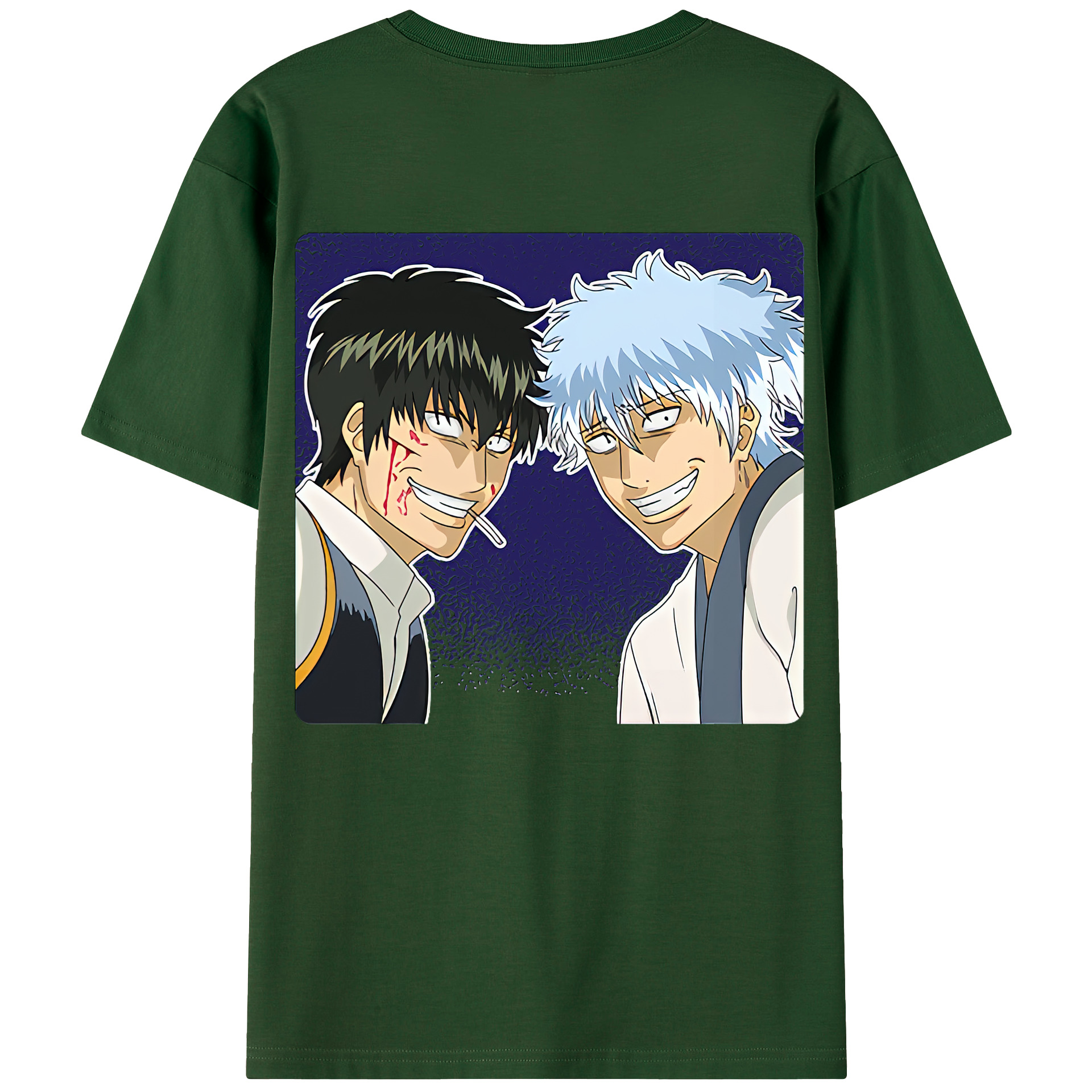 （画像用） ぎんたま 坂田銀時（さかたぎんとき） 神楽 志村新八（しむら しんぱち） GINTAMA Sakata Gintoki Kagura Shimura Shinpachi 綿100％半袖Tシャツ（背面プリント）